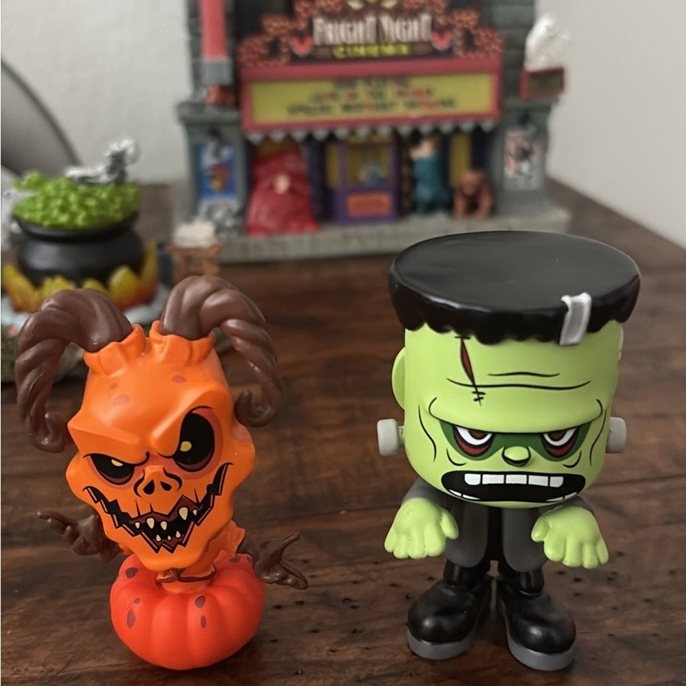 Halloween Horror Nights Pumpkin King and Frankenstein Figures